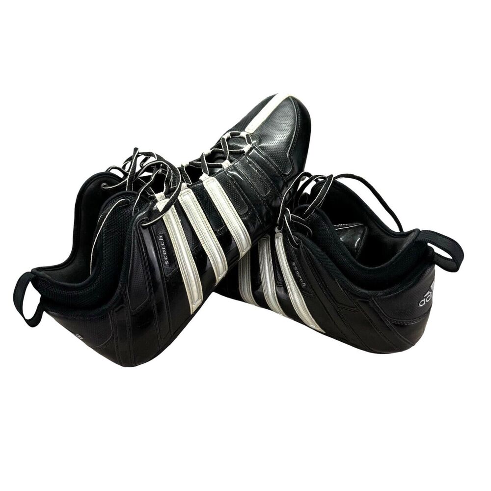 ADIDAS Scorch Football Cleats Men's Size 12.5 Black White UK 12 Sports Athletic